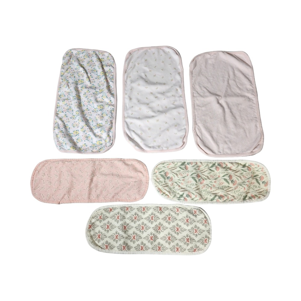 Neat Solutions‎ Floral Baby Burp Cloths Set of 6 Botanical Terry Backed Lot
